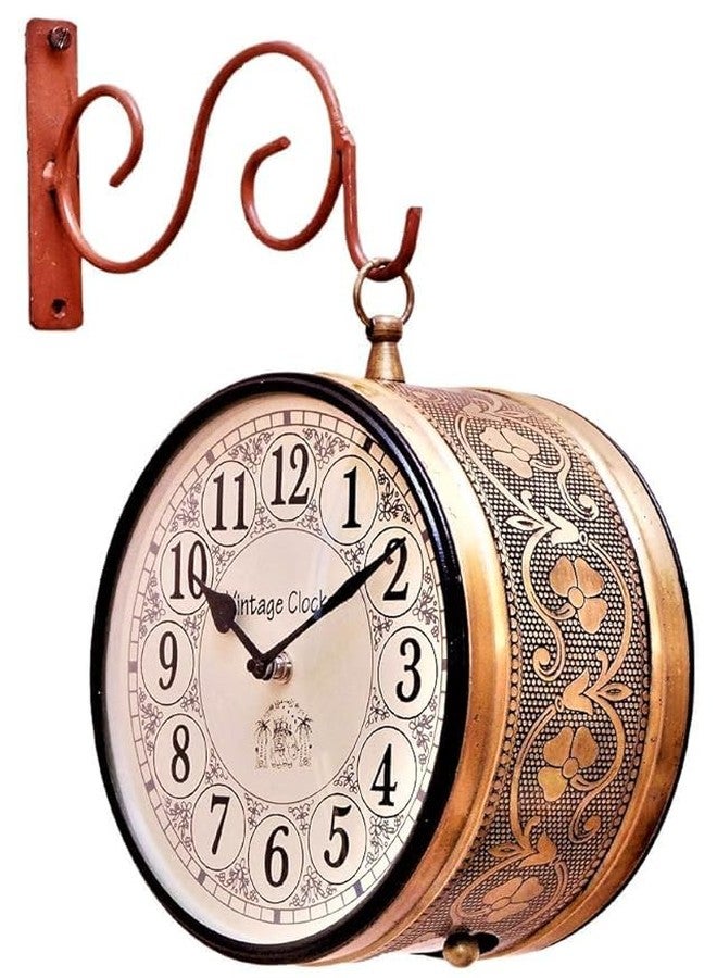 Vipron Double Sided Wall Clock - 8 Inch Vintage Railway Station Clock - Antique Station Clock for Home, Office, Café, Restaurant, Hotel & Shop Décor | Classic Retro Design - Image 1